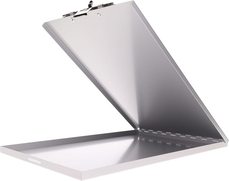 Saunders Slim Metal Clipboard with Storage, Silver Single Layer Nursing Clipboard Folio, Letter Size Paper Organizer, Steel Clip with Locking Latch, Form Holder for Office, School & Work - Made in USA - Image 5